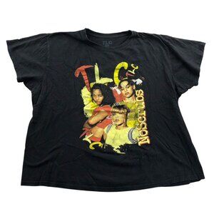 Vintage TLC Women's T-Shirt Size 2XL Black No Scrubs Graphic Tee Retro Casual